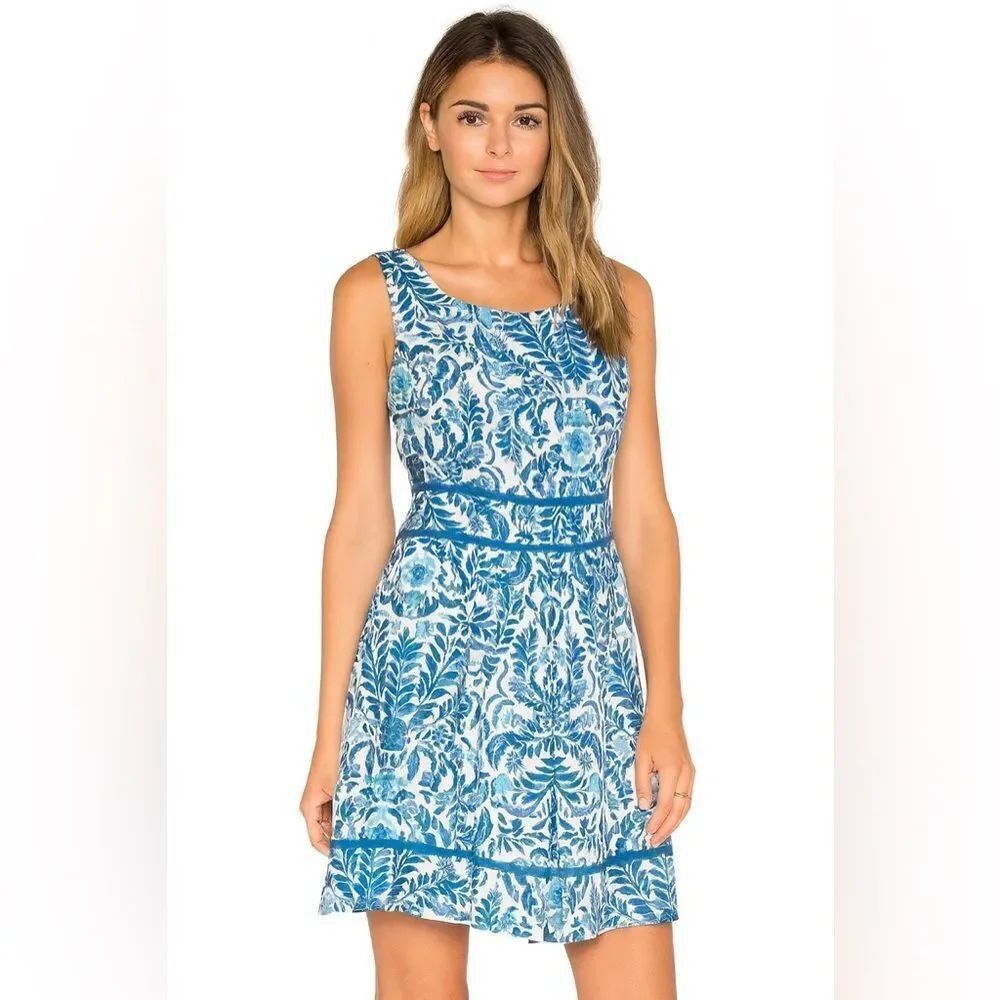 Tory Burch Ramona Linen & Silk Blend, Fit & Flare Sundress